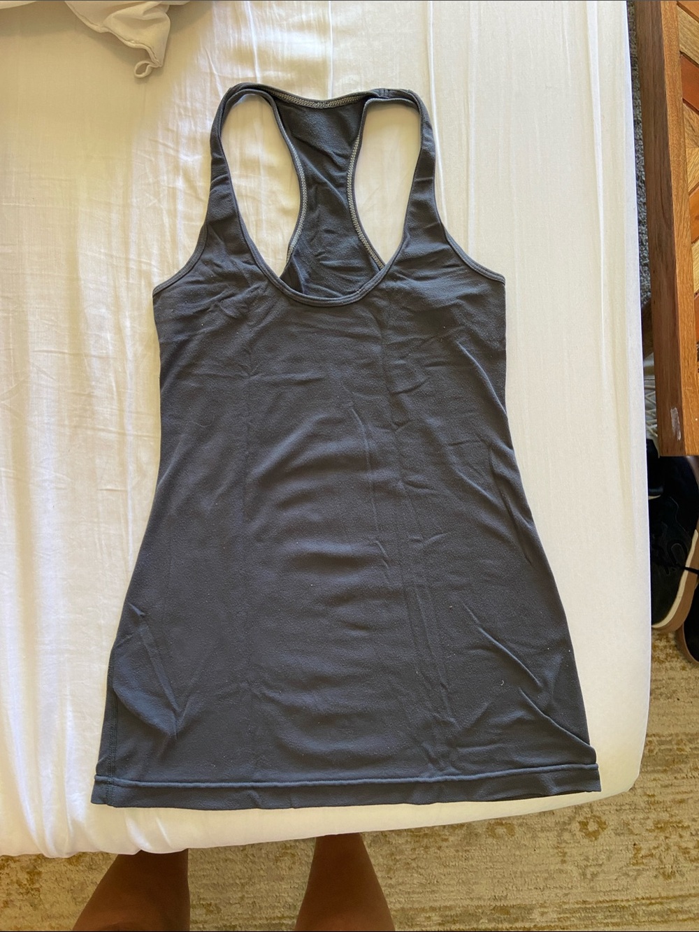 Classic Grey Racerback Tank Dress - Women’s Everyday Layering Piece